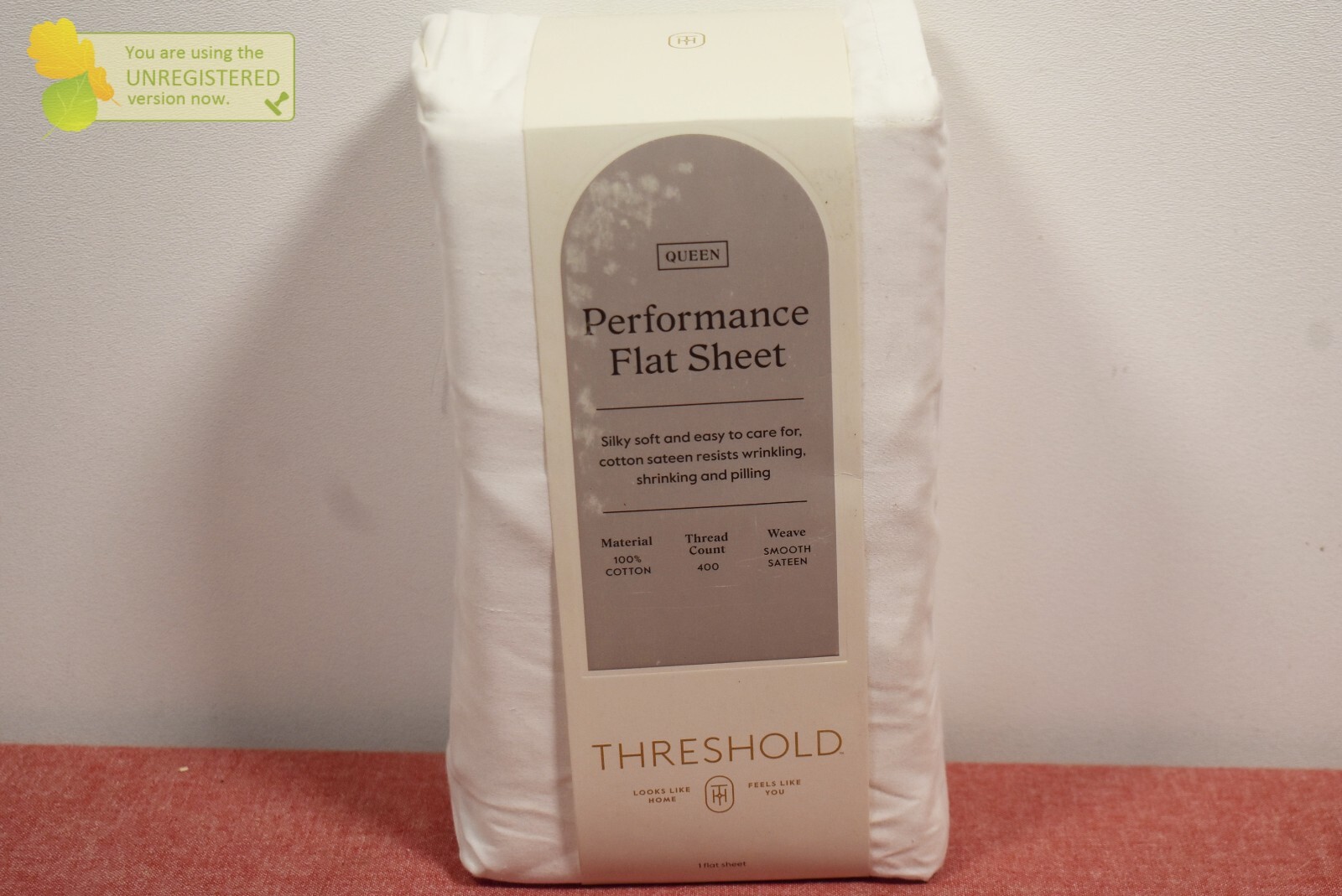 Threshold 400 Thread Count Performance Flat Sheet White Queen*