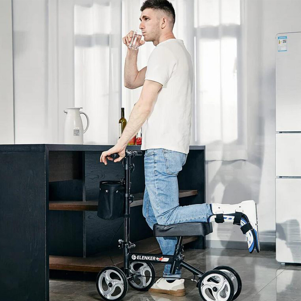 OEM ELENKER Knee Scooter Basket Dual Braking System Ankle Foot Injured Medical