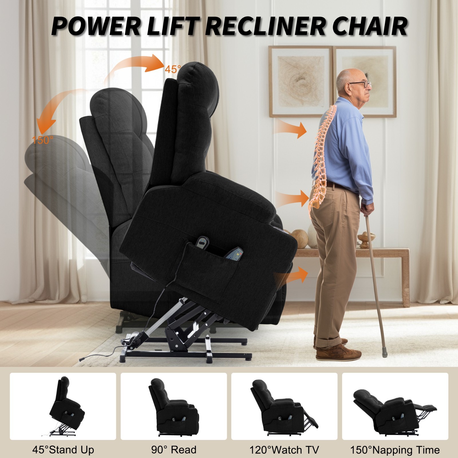 Korser Power Lift Recliner Chair for Elderly Electric Recliner with Massage&Heat