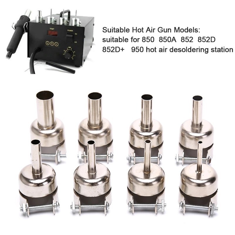 Welding Nozzle Hot Air Nozzle Soldering Station Silver Stainless Steel