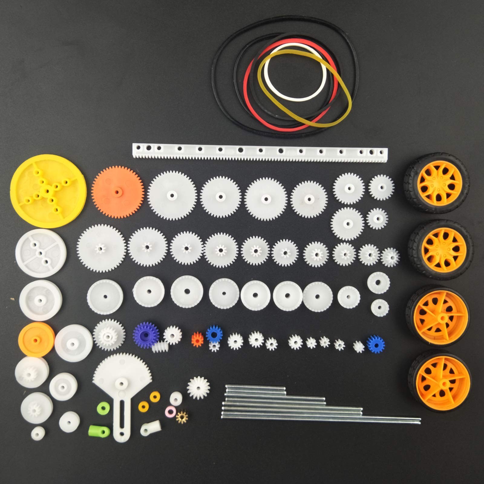 EUDAX 82 pcs Plastic Gear Package Kit - DIY Assortment Small, Assorted