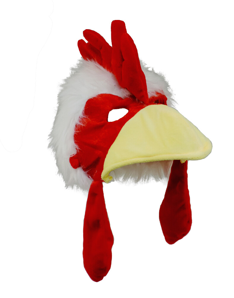 Rooster Chicken Bird Beak Plush Costume Mask Hat