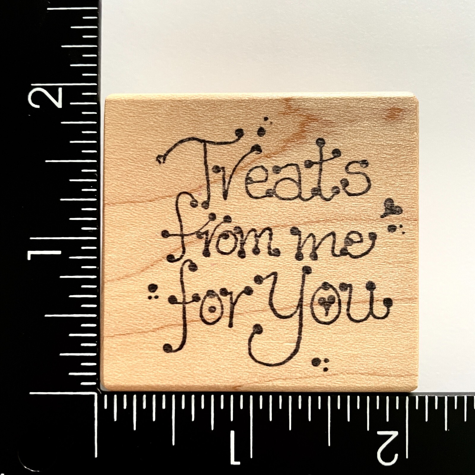 Raindrops On Roses Treats From Me For You Wood Mounted Rubber Stamp
