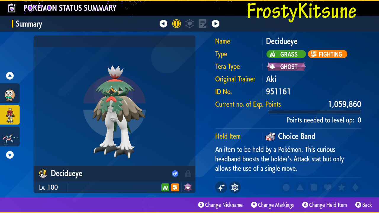 6IV Decidueye Hisui / Hisuian form Shiny & Non-Shiny Pokemon Scarlet & Violet