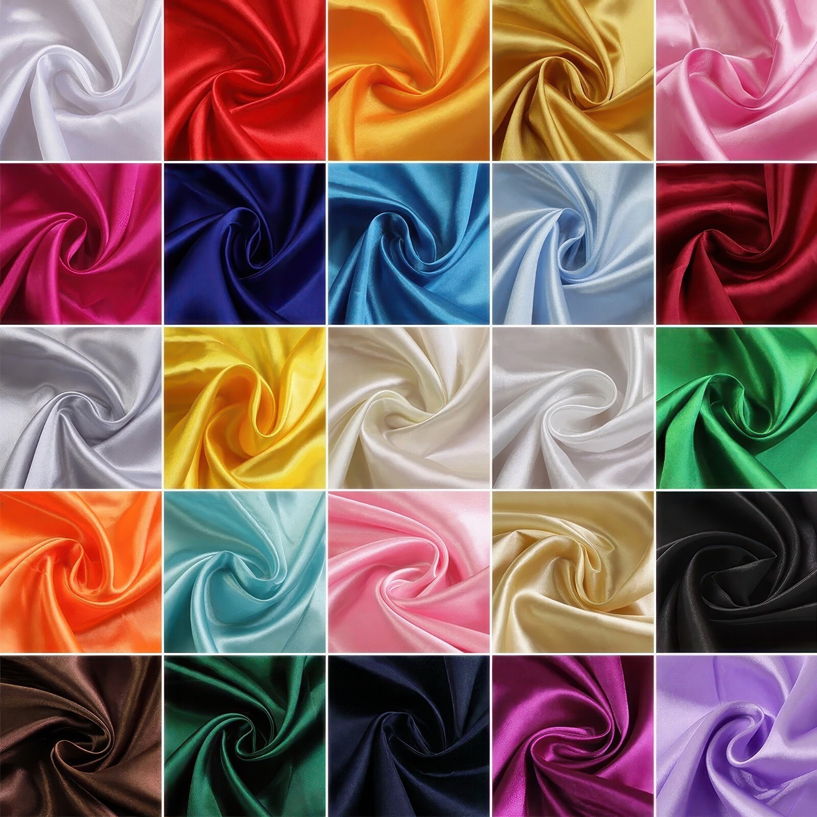 45" Shiny Satin Fabric by Yard for Dress, Craft, Upholstery, DIY, Lining BTY