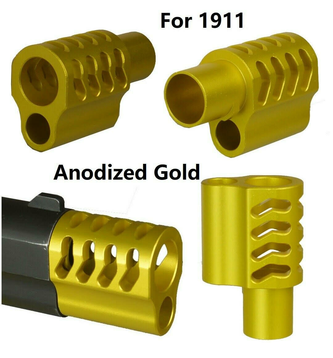 DB TAC 1911 .45 ACP Muzzle Brake Compensator Anodized Gold Color