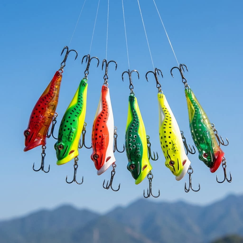 8cm Frog Lure 12.5g Hollow Topwater Soft Bait Designed for Bass Fishing