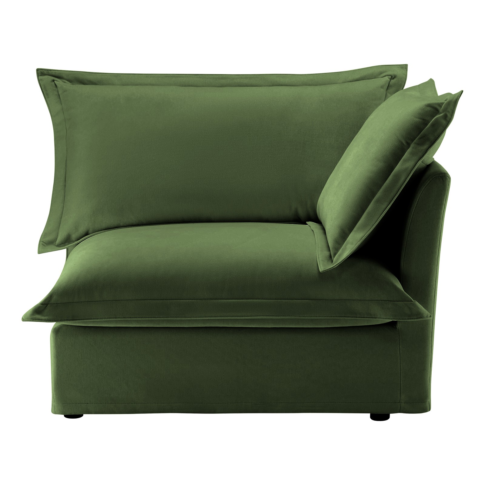 Green Chenille Sofa with Removable Washable Covers, Modern Club Chair