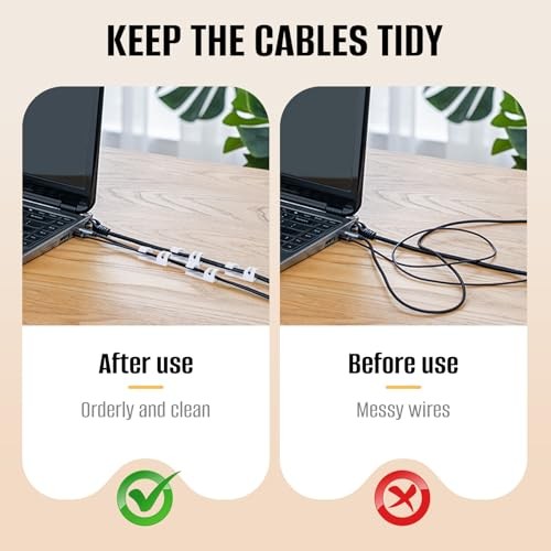 50 Pcs Self Adhesive Cable Clips,Upgraded Cable Management with Screw