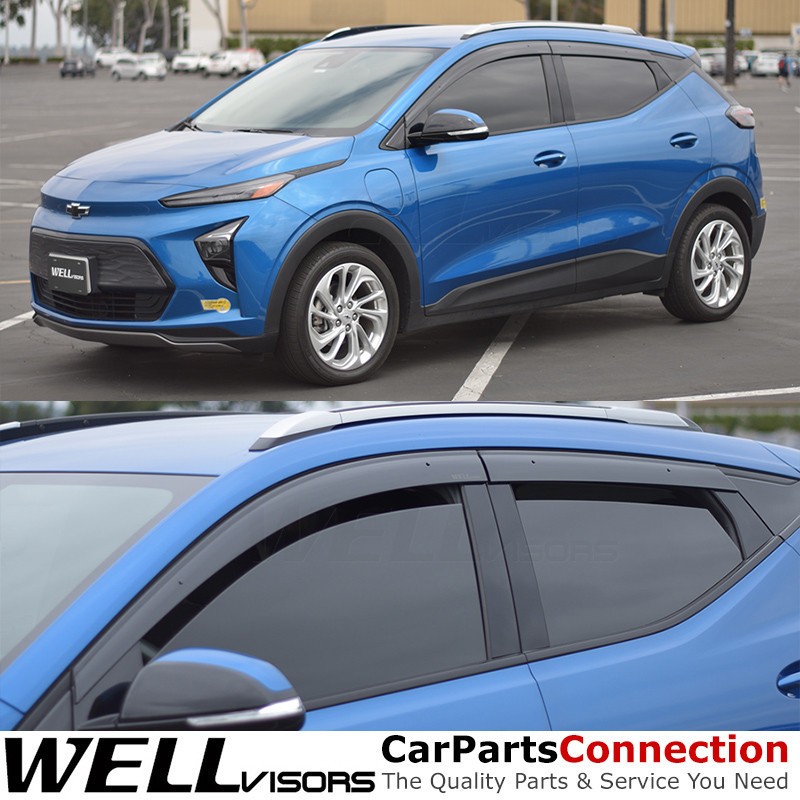 Wellvisors Window Visors Rain Gaurds For Chevrolet 22-23 Bolt EUV & 2027+ Bolt