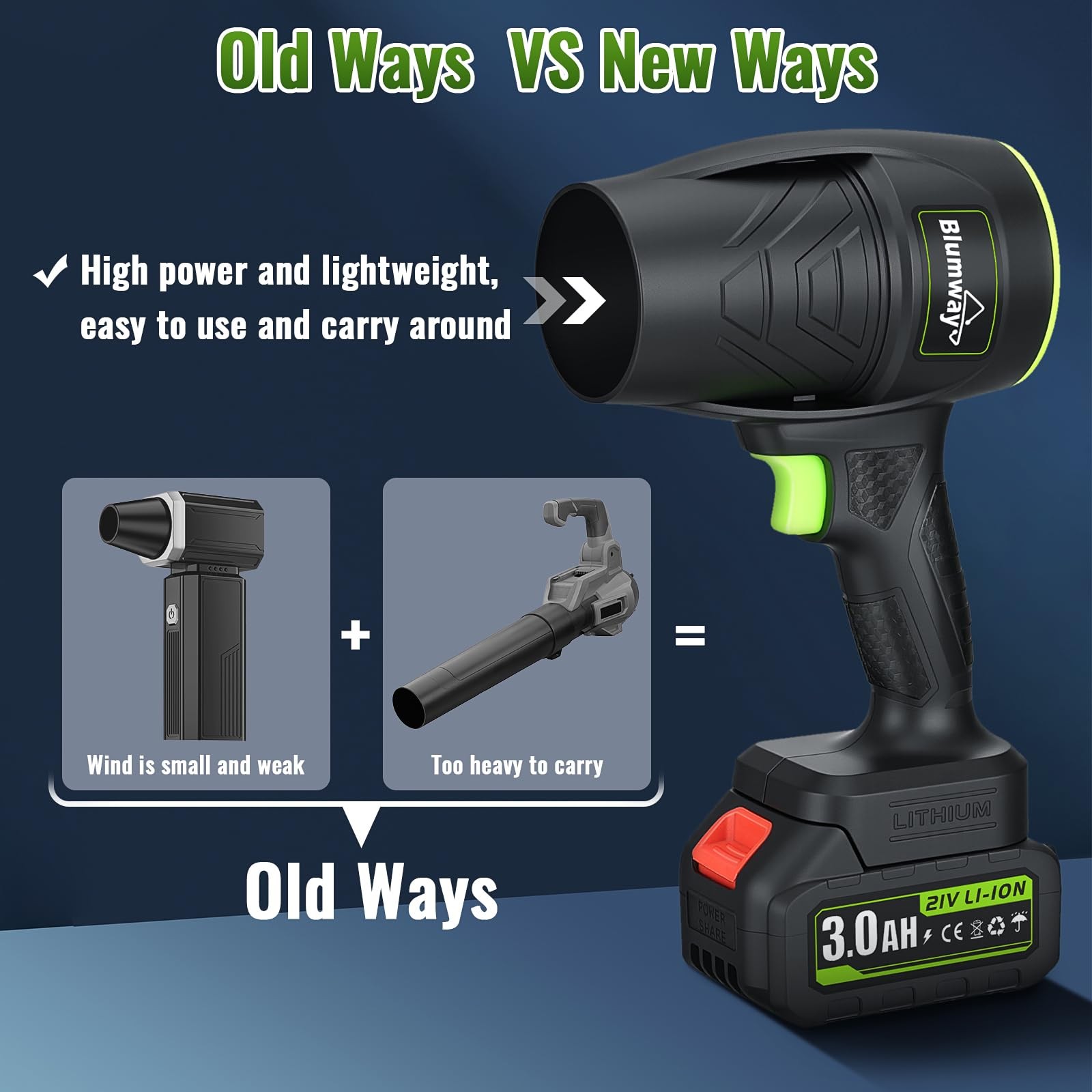 Leaf Blower Cordless with Battery, Handheld Leaf Blower, Cordless Leaf Blower...
