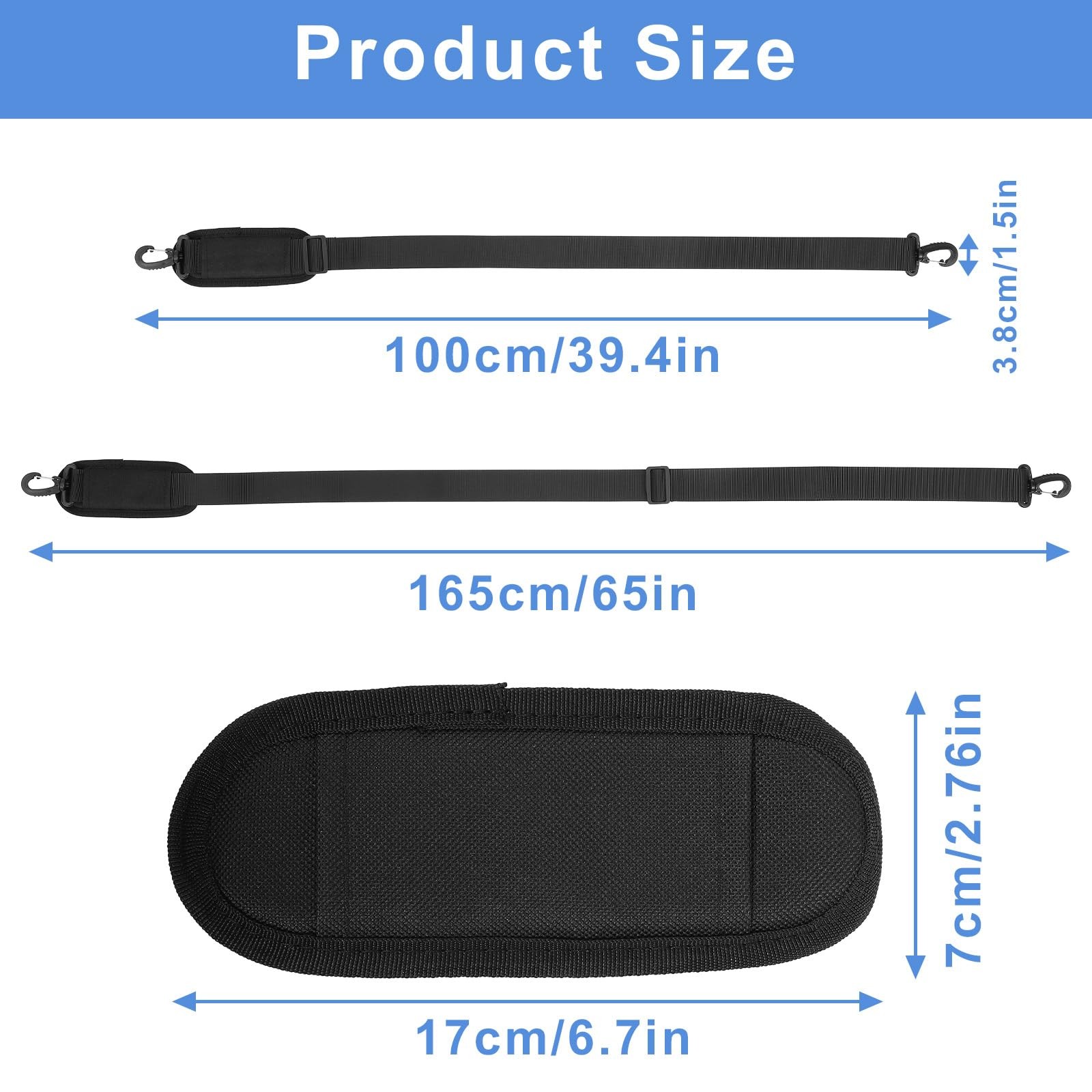 Shoulder Strap, 65 inch Adjustable Duffel Bag Shoulder Strap Replacement with...