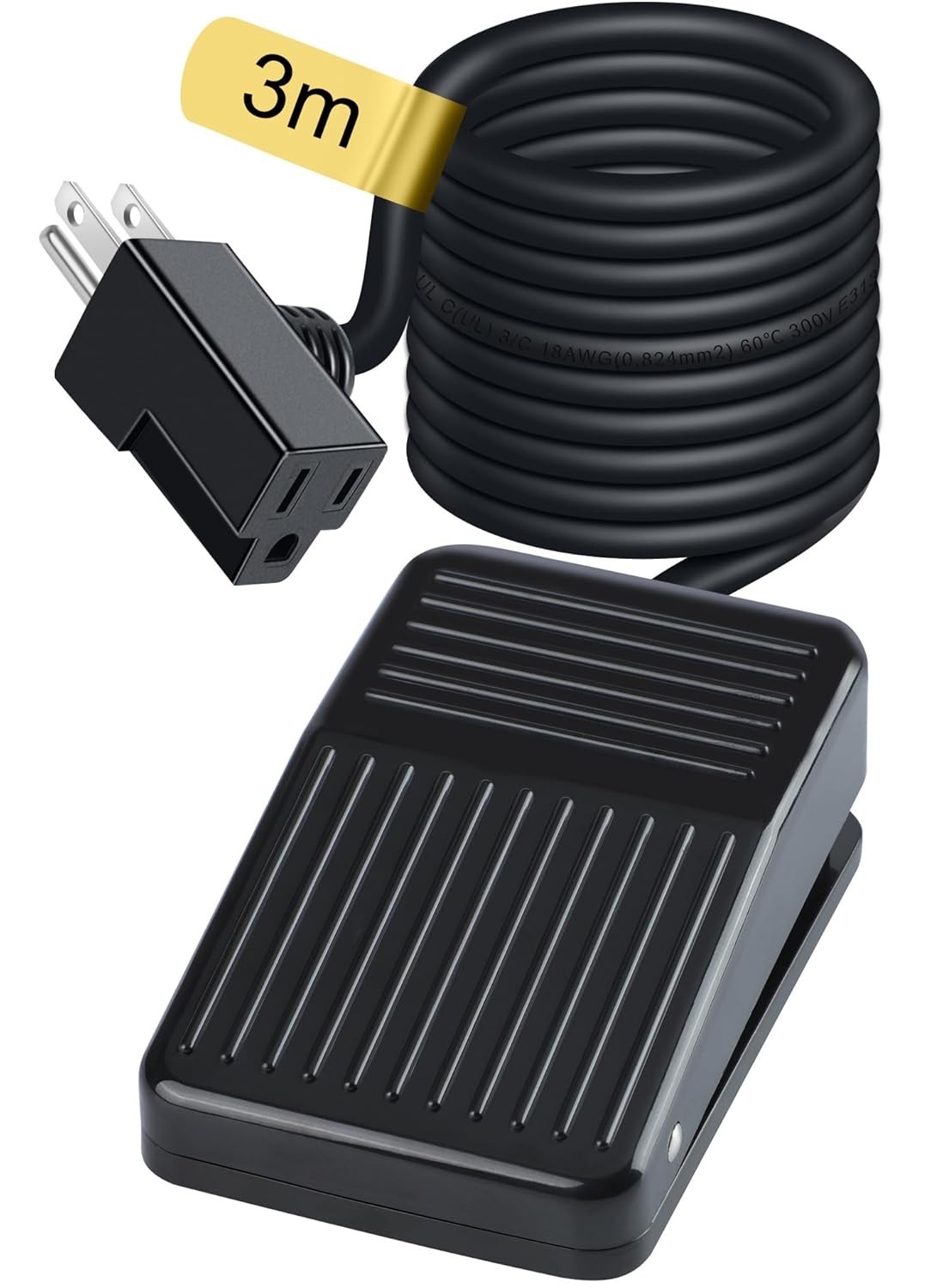10ft -Listed Momentary Foot Switch - Hands-Free Control for Power Tools