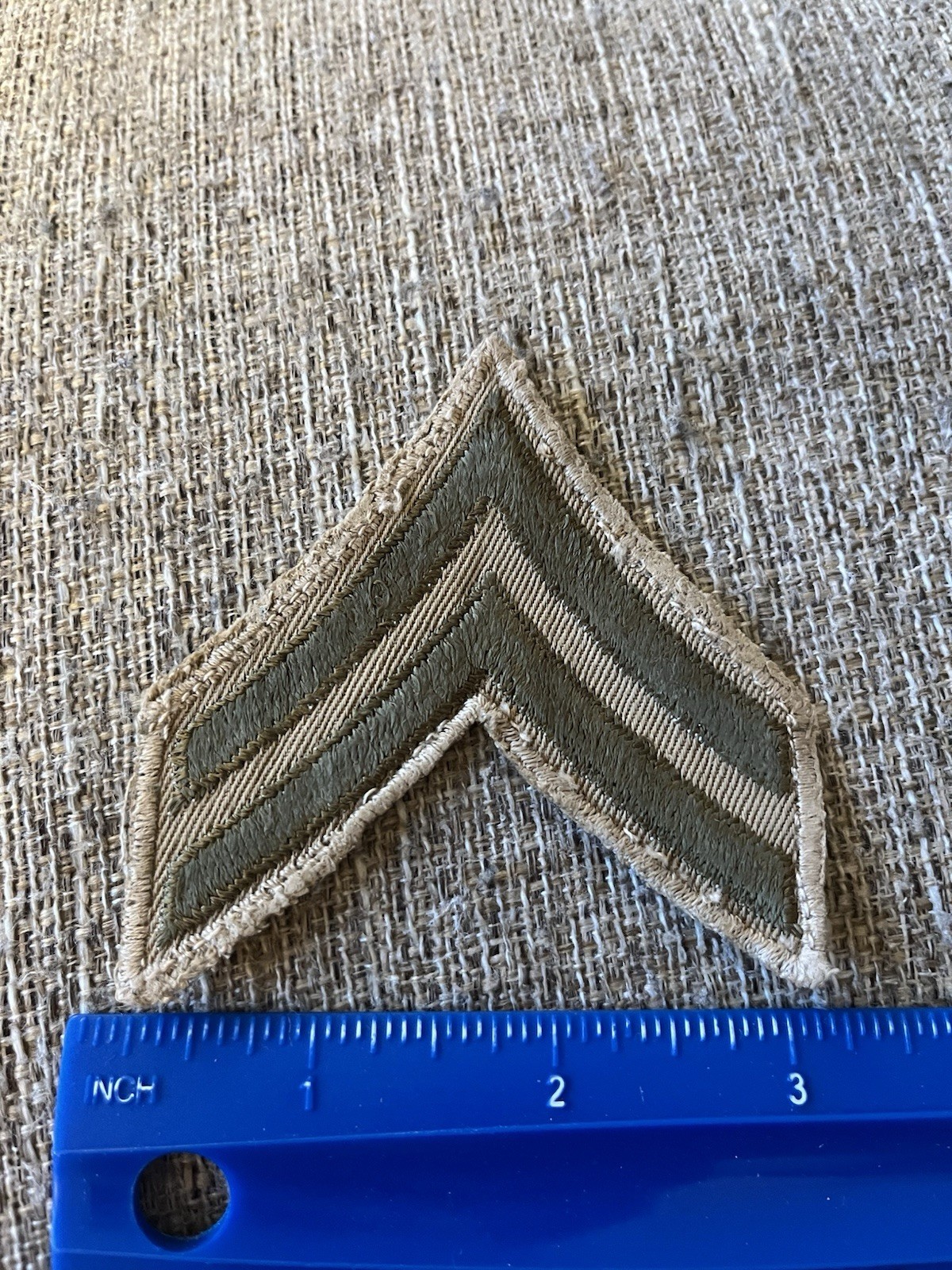 WWII Army Corporal Enlisted Rank Patch Tan  INV12368