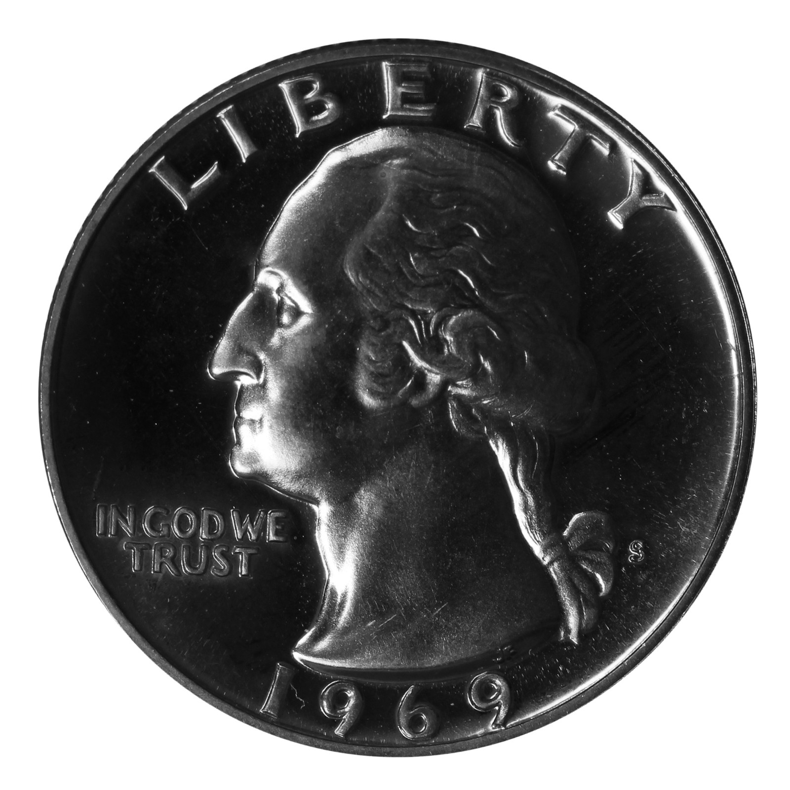 1969 S Washington Quarter 25c Gem Proof CN-Clad US Coin