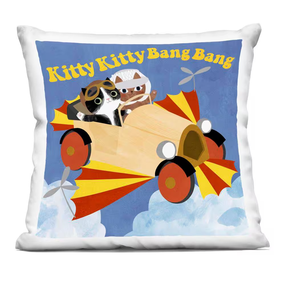 Funny Pilot Cats Movie Parody Blue Print Zipper Polyester 18 In. X 18 In. Throw