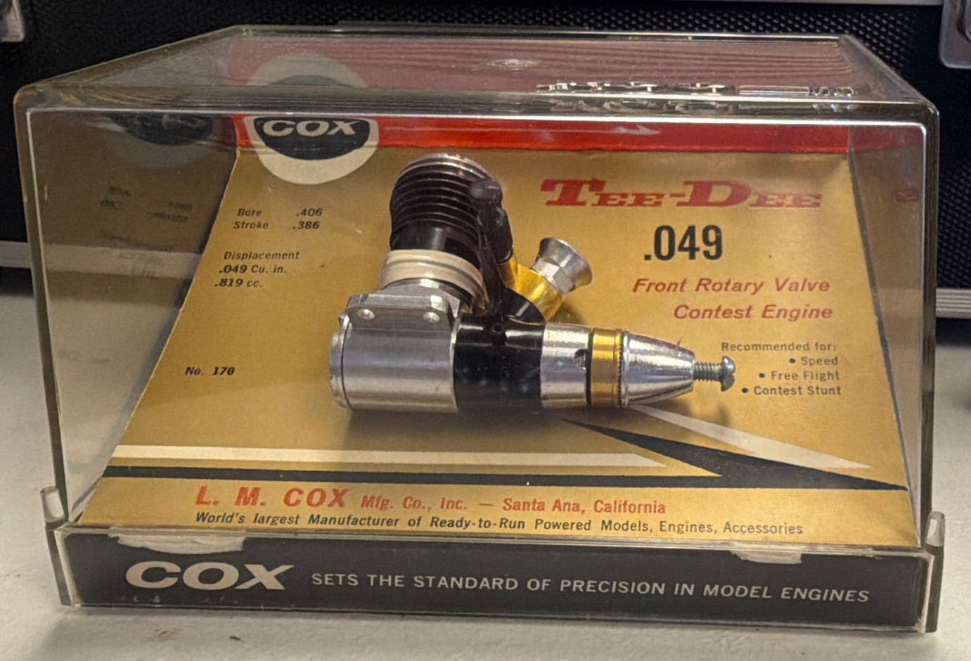 COX Tee Dee .049 2-Stroke Front Rotary Valve Nitro/Glow Engine MPN 170