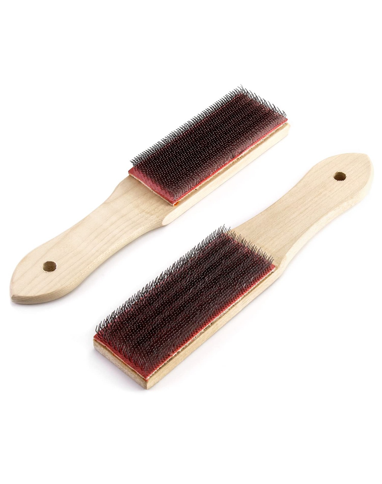 QWORK File Cleaner Carded, 2 Pack, 8" Universal Card and Brush 2 pcs, Red