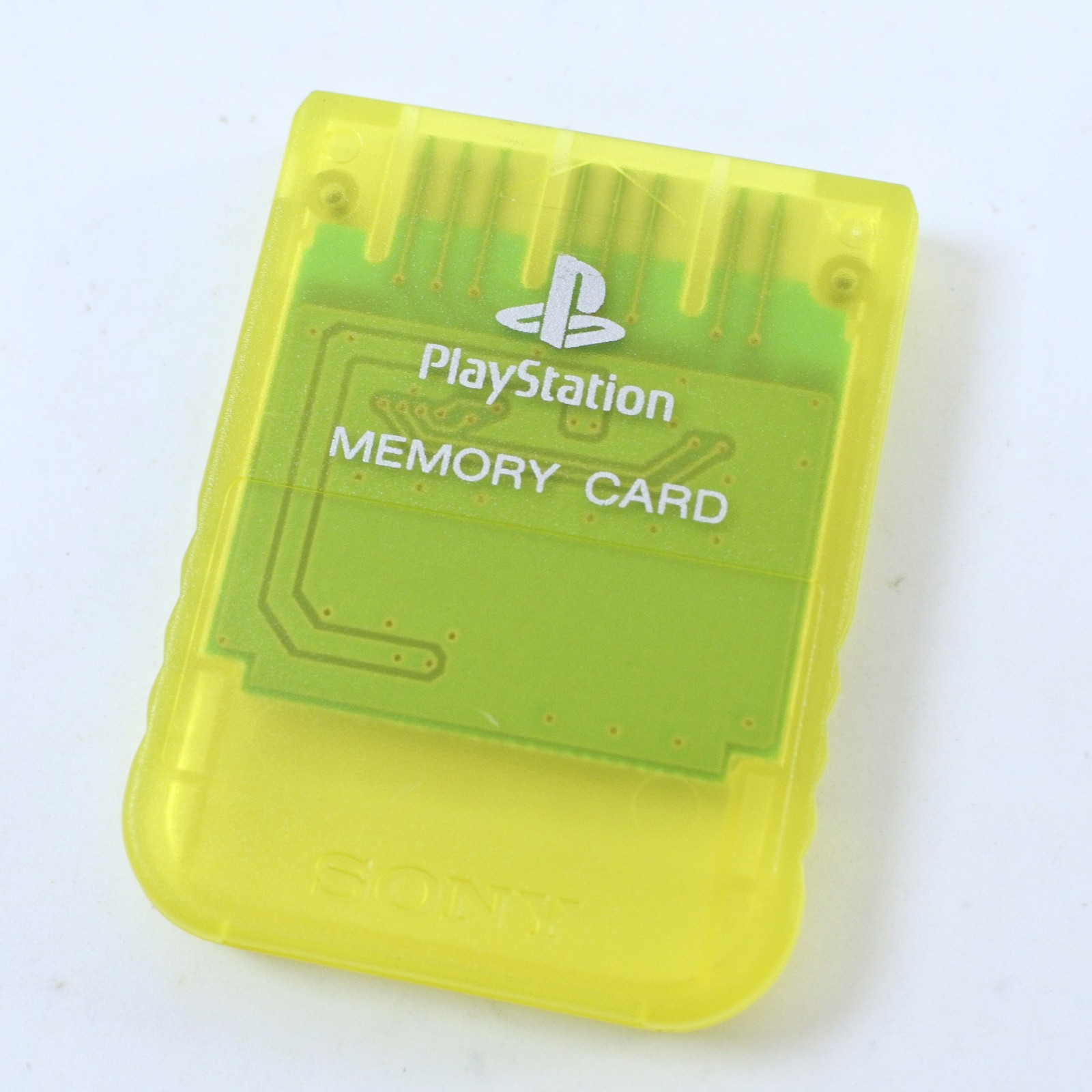 PS MEMORY CARD SCPH-1020 LEMON YELLOW Sony Playstation Official Made Japan 5015