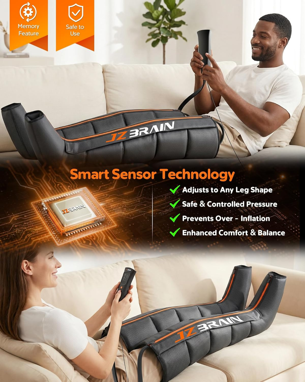 Sequential Air Compression Recovery System : Professional Full Leg Compression B