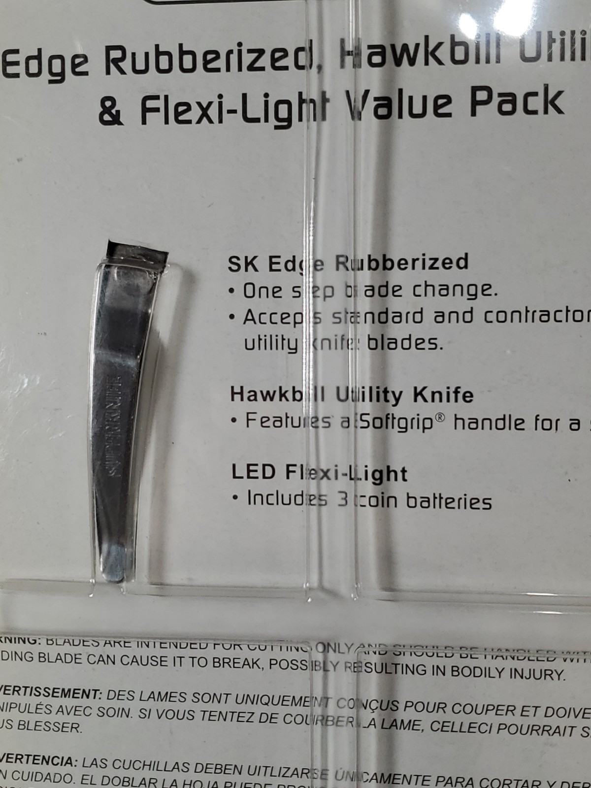 SK Edge Rubberized Hawkbill Utility & Flexi-Light Flashlight Value Pack NOS READ