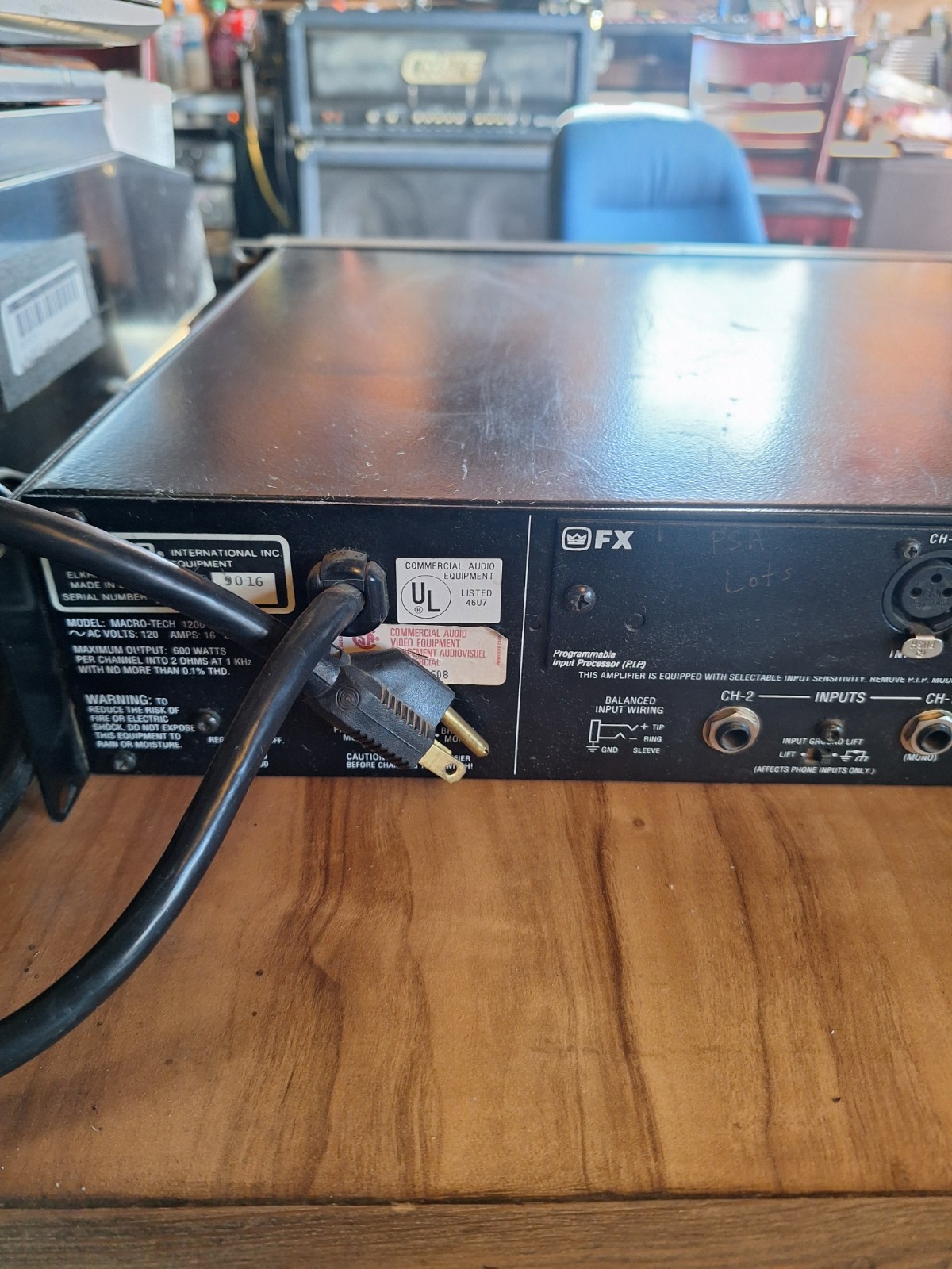 Crown Macro-Tech 1200 Two-Channel Power Amplifier. Tested and Working .