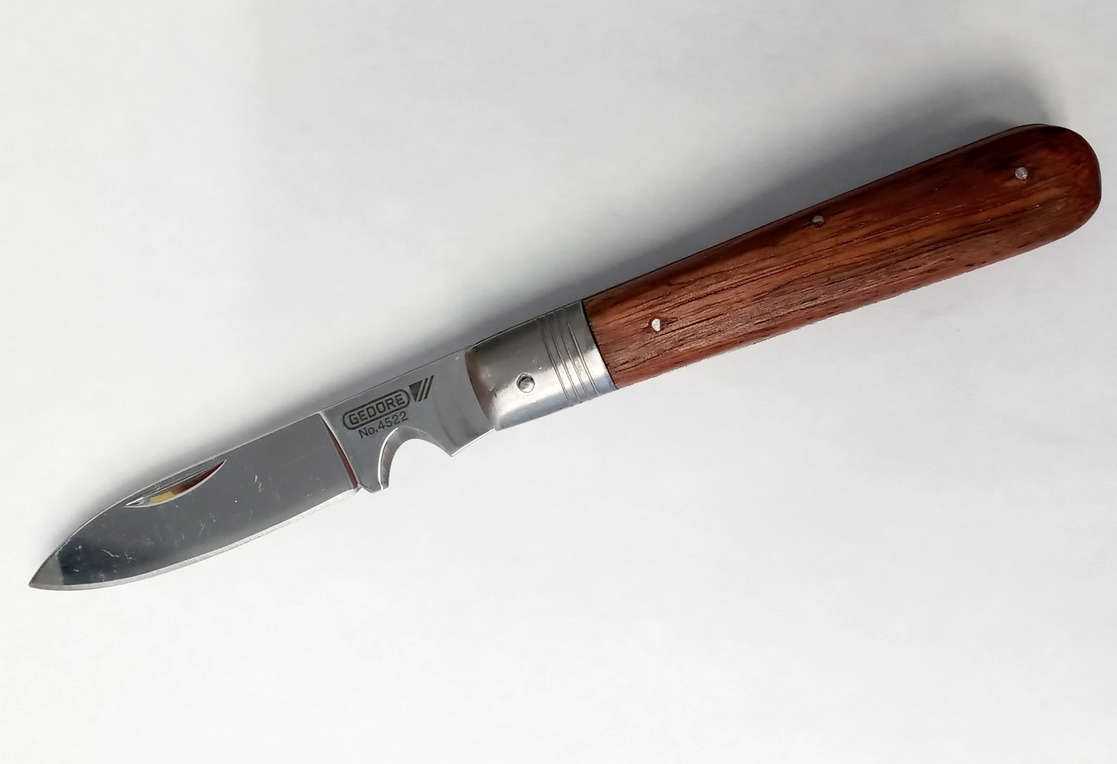 Gedore 4522 Folding Cable Knife 7-1/2", Natural Wood Handle