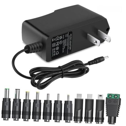 5V 1A AC Adapter DC5V Power Supply Cord with 11 Plug Tips AC to DC 5Volt 1A