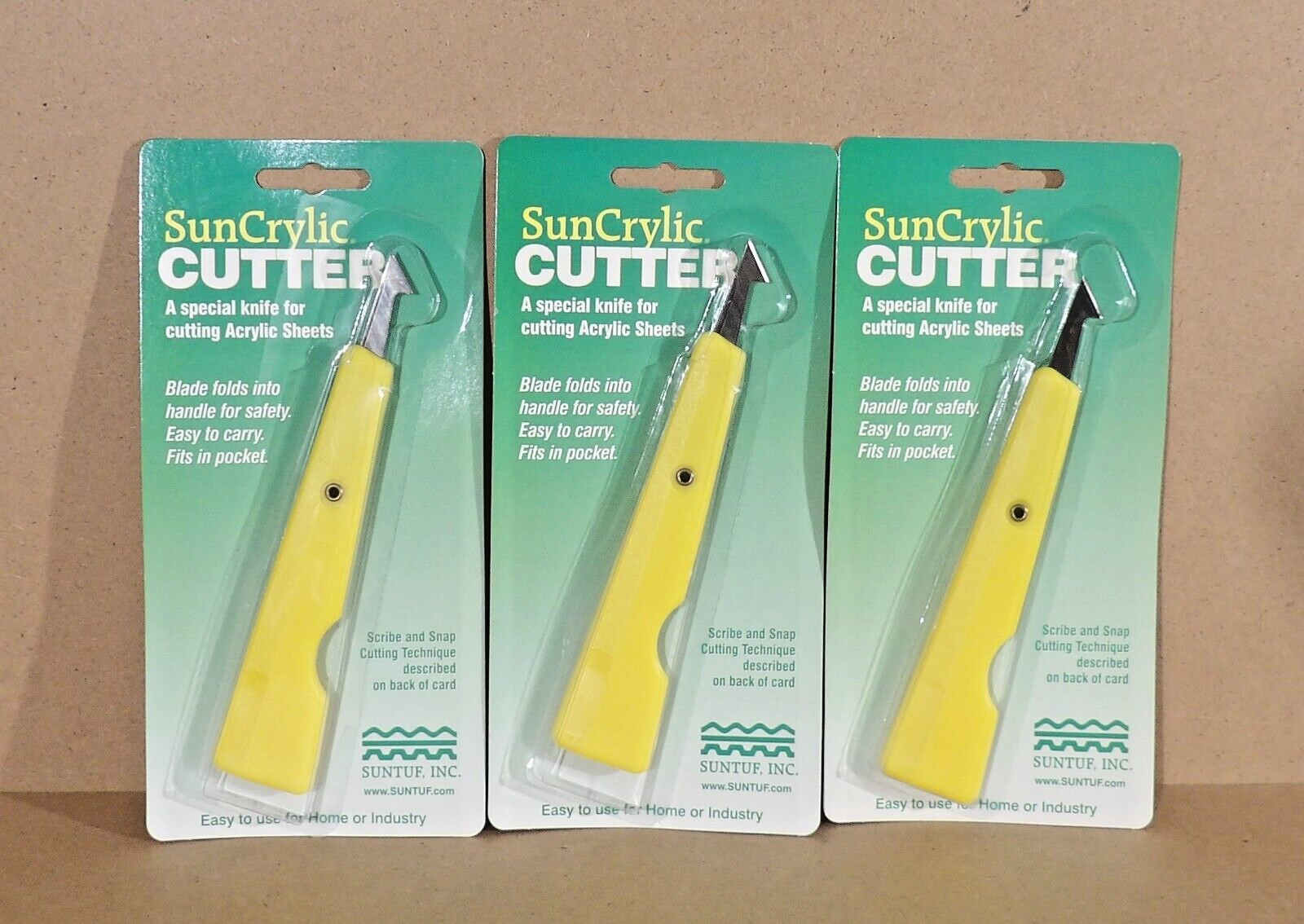 Lot of 3 SunCrylic Cutter Tool for Acrylic Sheets NEW
