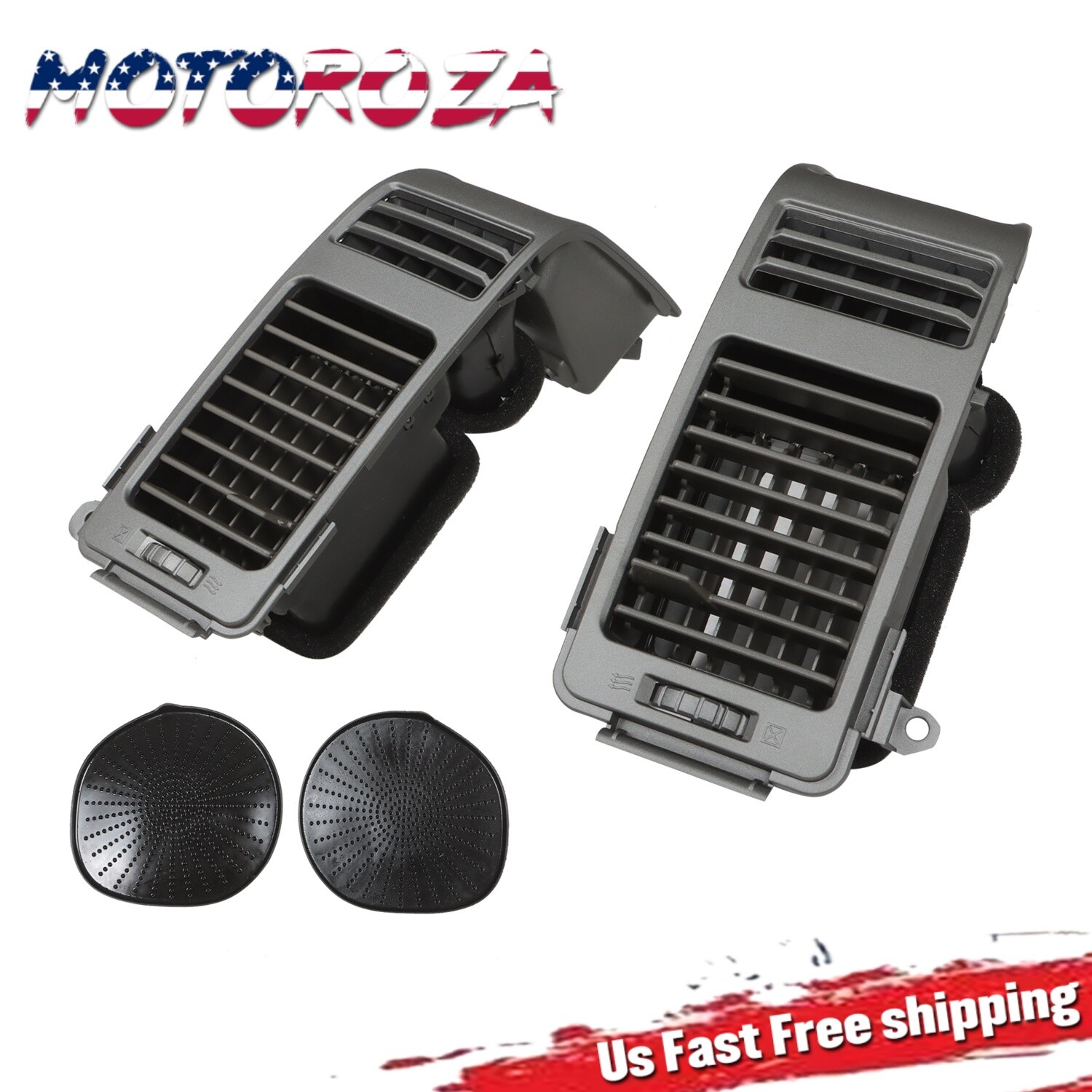 LH and RH Side A/C Dash Air Vent Cover Trim Gray For 2004-06 Nissan Titan Armada