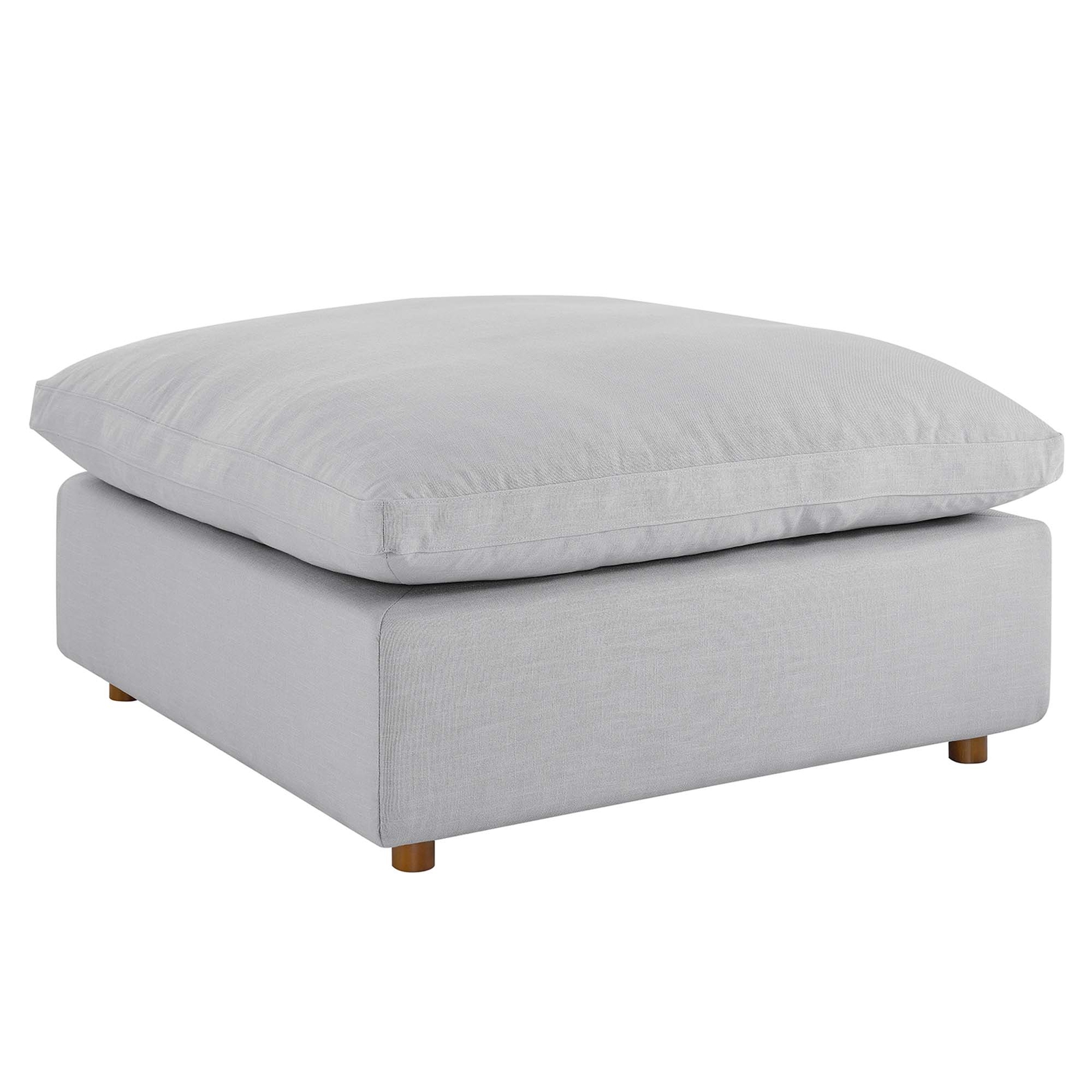 Modway Commix Down Filled Overstuffed Ottoman in Light Gray