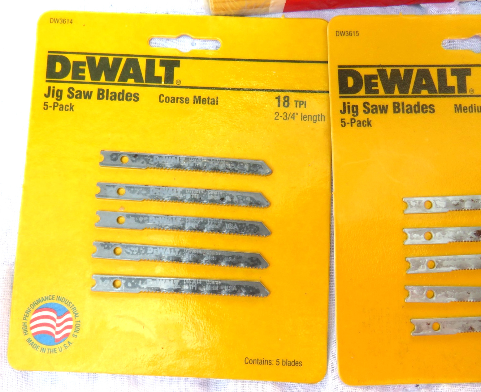 Vintage DeWalt Jig Saw Blades 18 & 24 & 32 TPI 3 Sealed Packages of 5 & 12 Shims