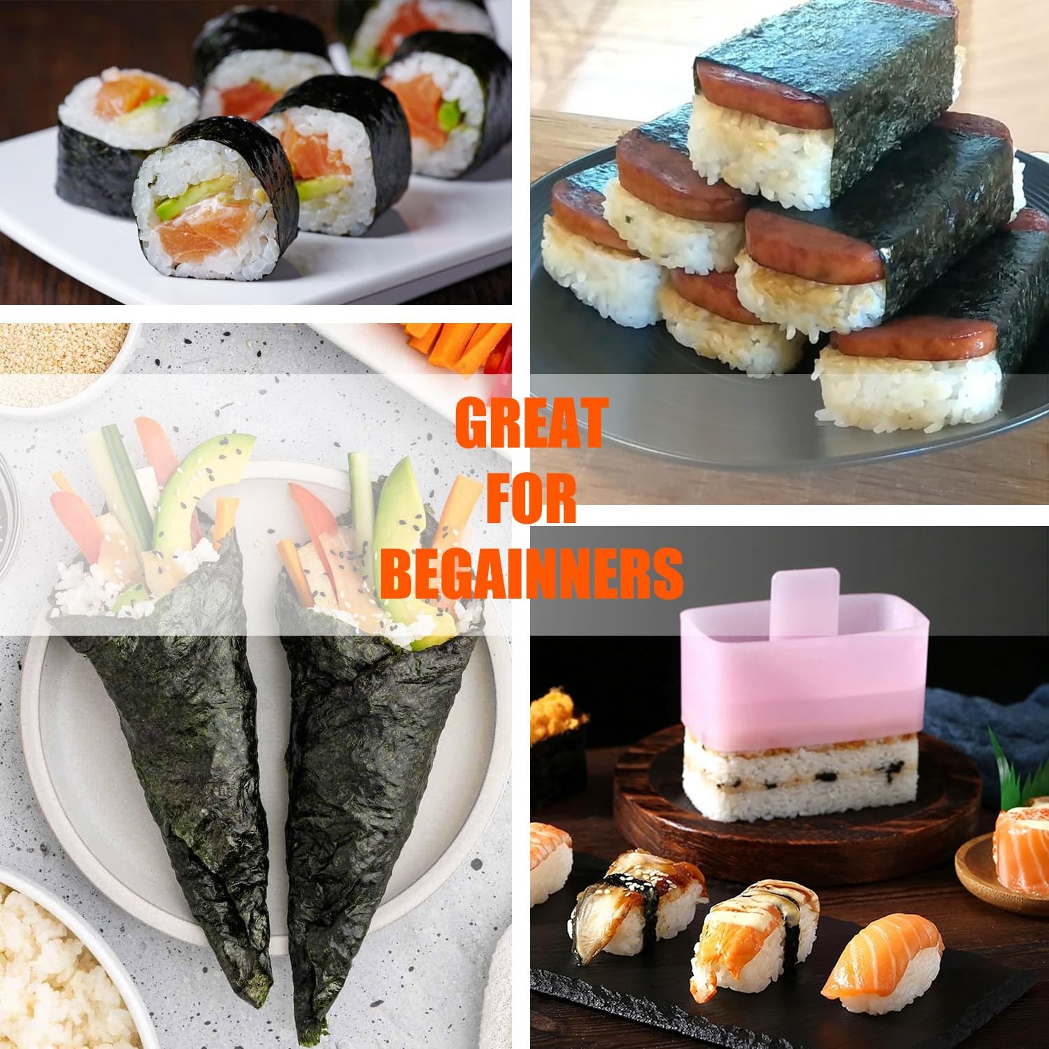 SmileTools Sushi Making Kit & Musubi Maker - for Beginners Medium, Green
