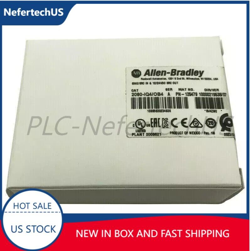New Factory Sealed AB 2080-IQ4OB4 Digital I/O Combo Module US Free Tax