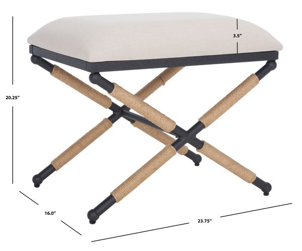 Safavieh CARMELO HEMP WRAPPED OTTOMAN, Reduced Price 2172771585 SFV2122A