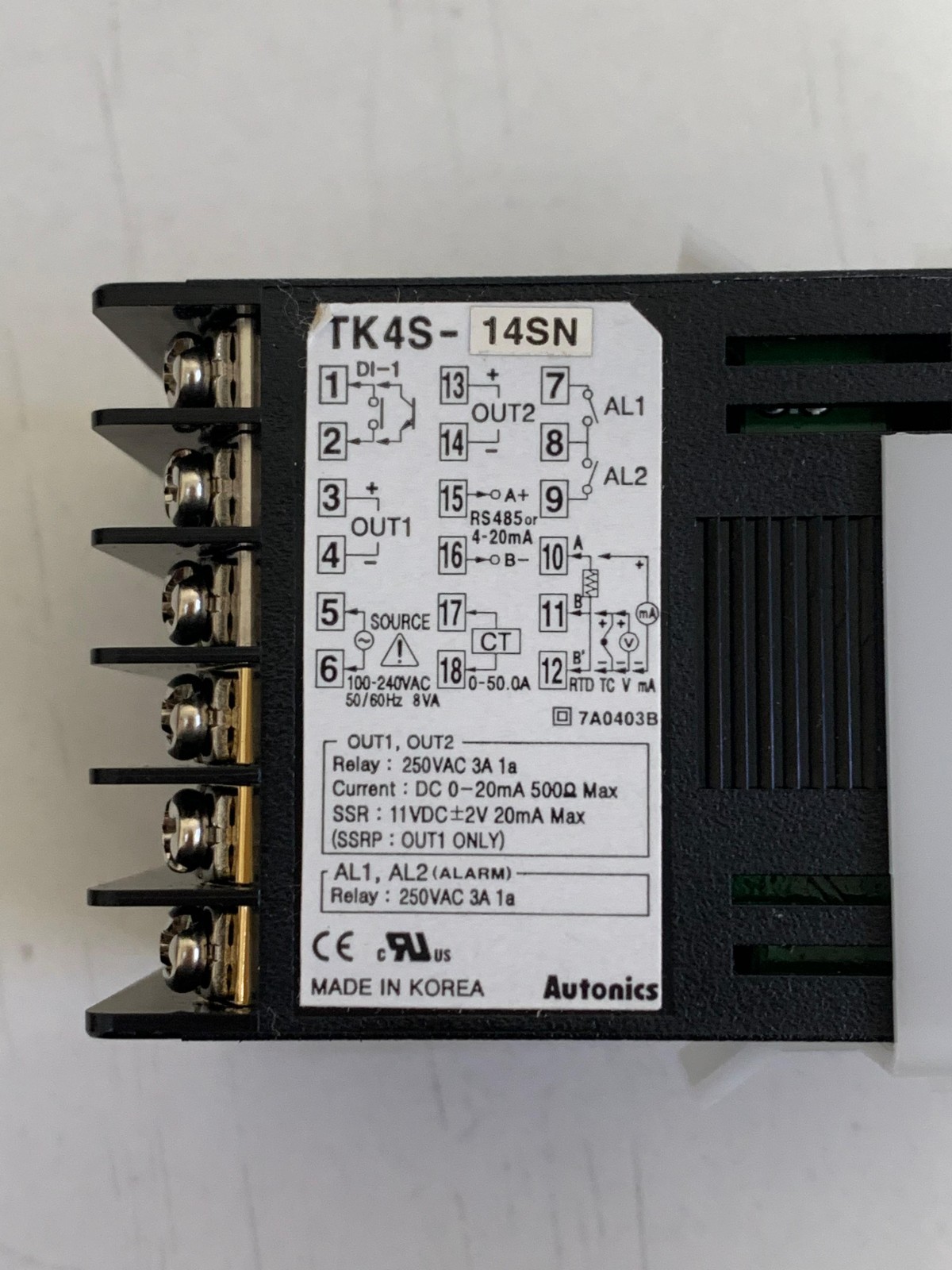 Autonics / TK4S / Temperature Controller / TK4S-14SN / 100-240VAC