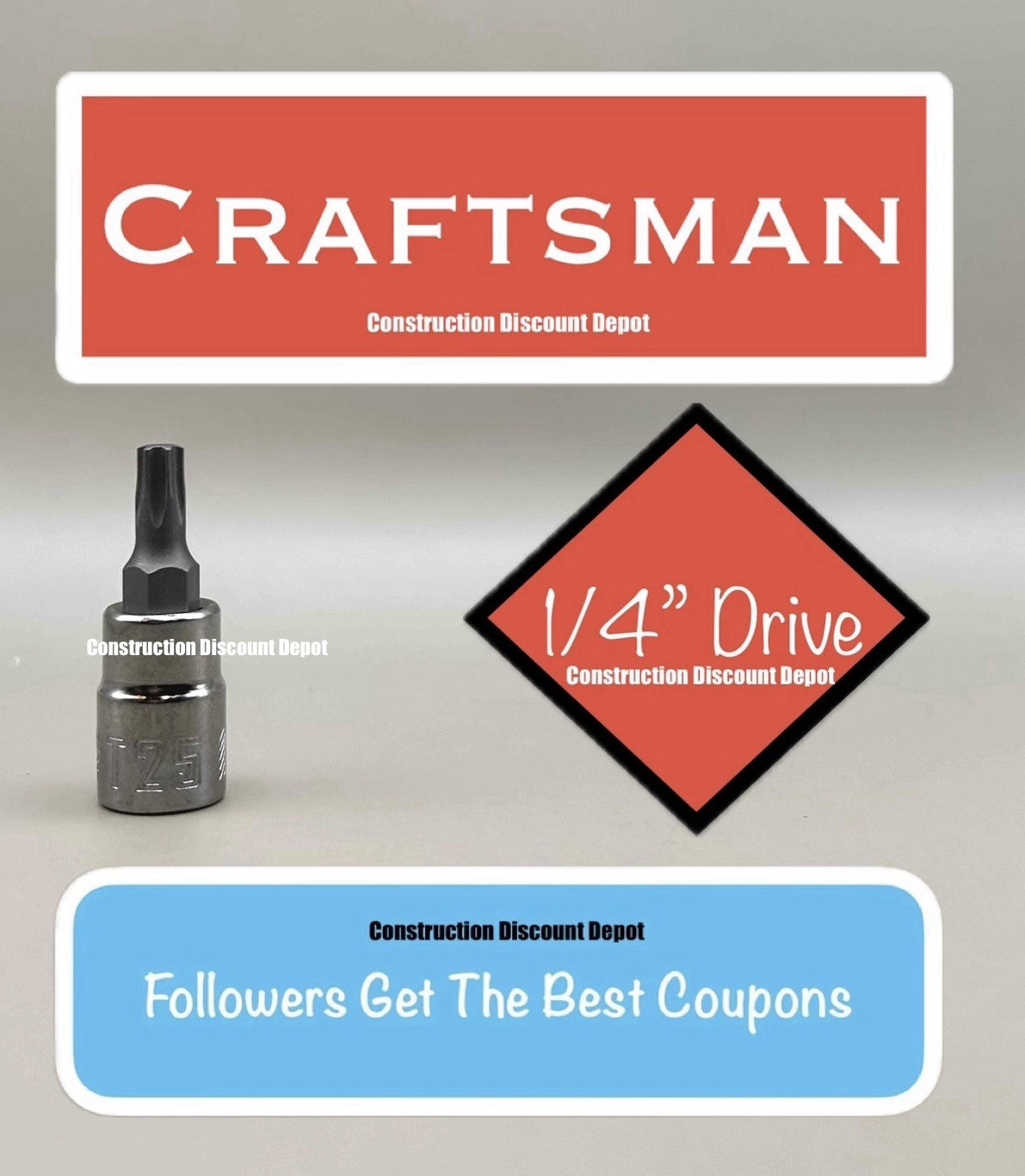 Craftsman T25 Torx  Bit 1/4" In. Drive Socket CMMT42663 T-25 Torx