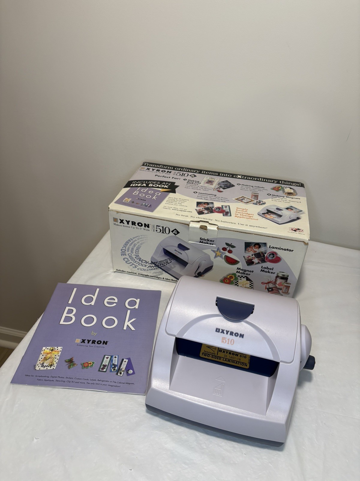 Xyron 510 5" Creative Station Sticker Maker w Partially Used Laminate Cartridge