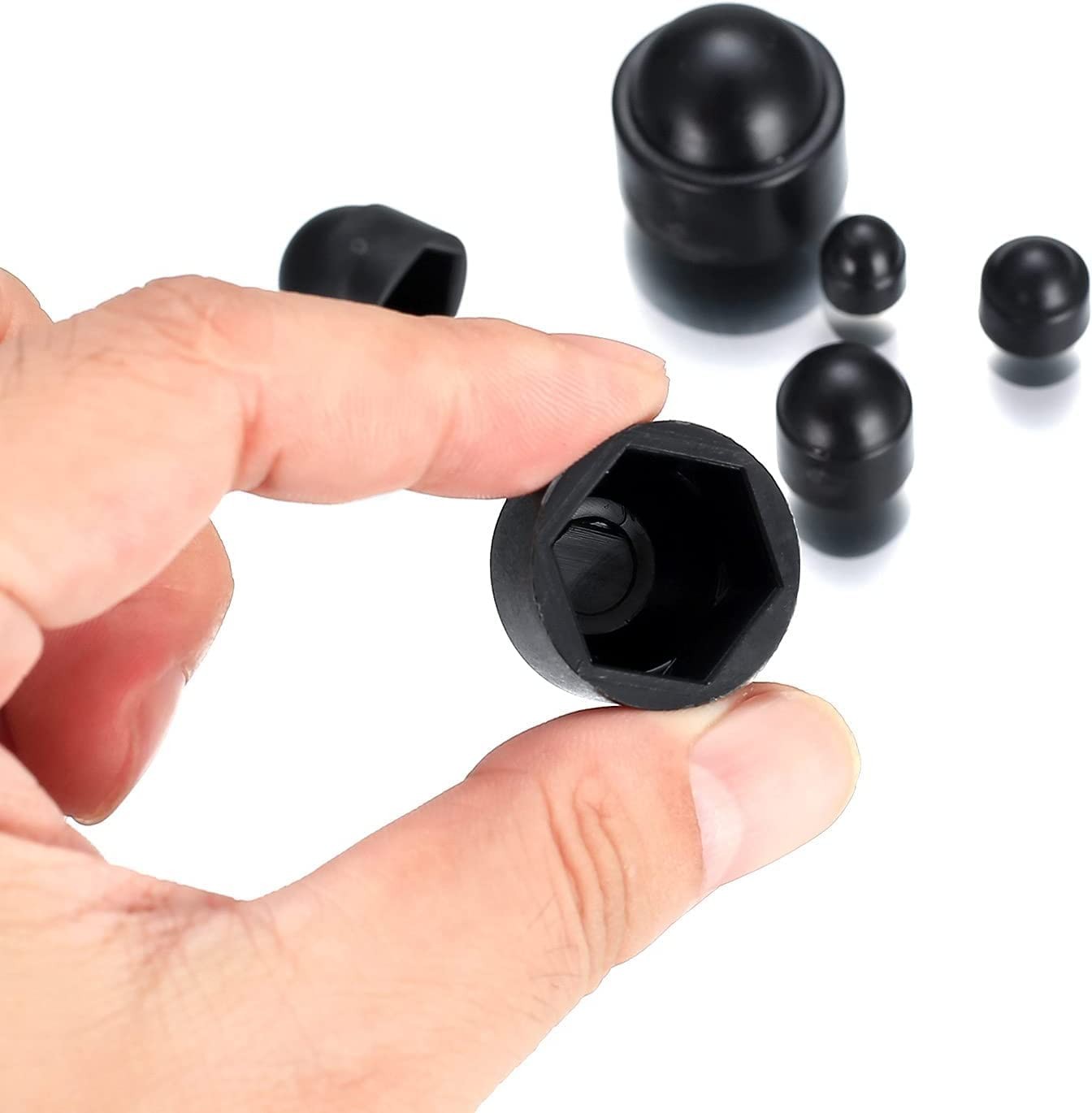 145 Pcs Screws Bolt Covers Caps, Hex Head Dome Covers, Plastic Black