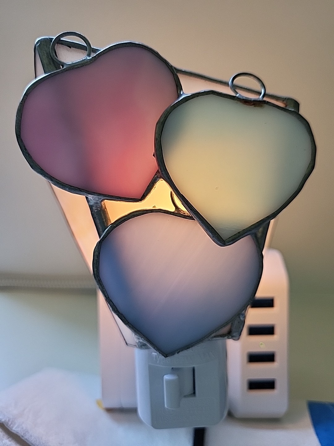 Hearts Stained Glass Nightlight
