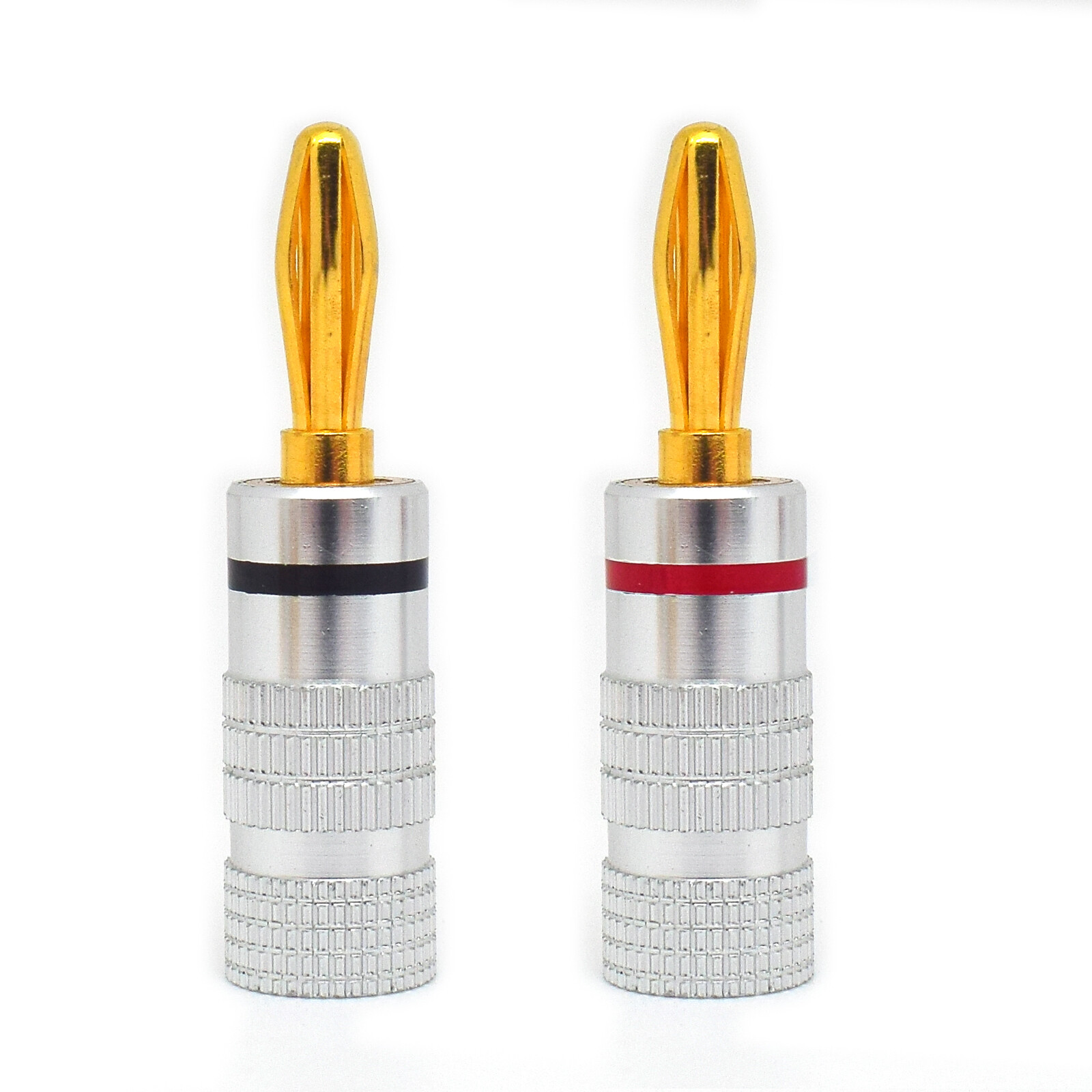 2Pcs Gold Plated 4mm Banana Plugs HIFI Speakers Cable Connectors Audio Male
