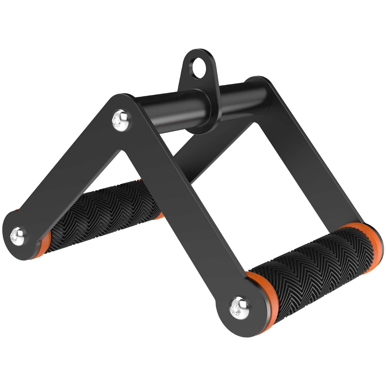 Orange Double D Row Handle Cable Attachment Gym Workouts V Bar NonSlip Grips