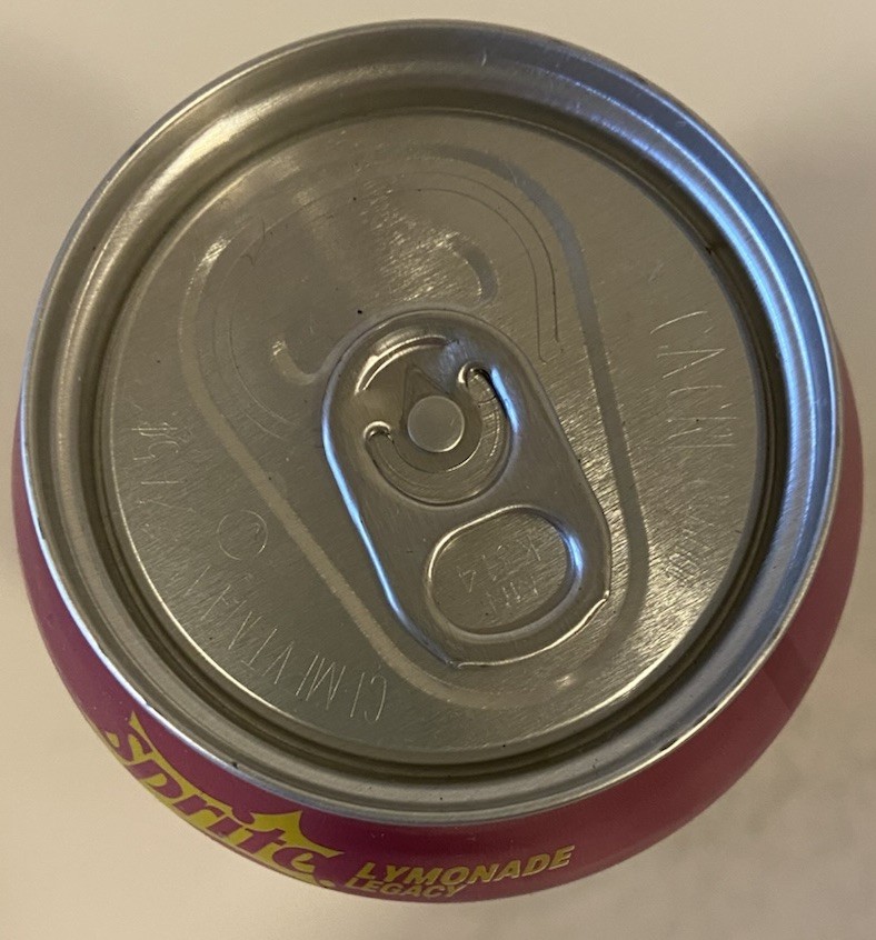 12 oz. SPRITE SODA CAN ( LYMONADE LEGACY ) EMPTY BOTTOM OPENED
