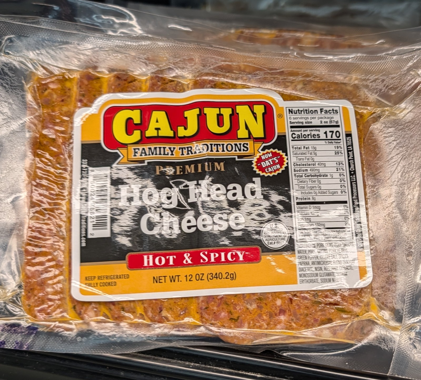 Cajun Family Traditions Hot & Spicy Hog Head Cheese 12 Oz (4 Pack)