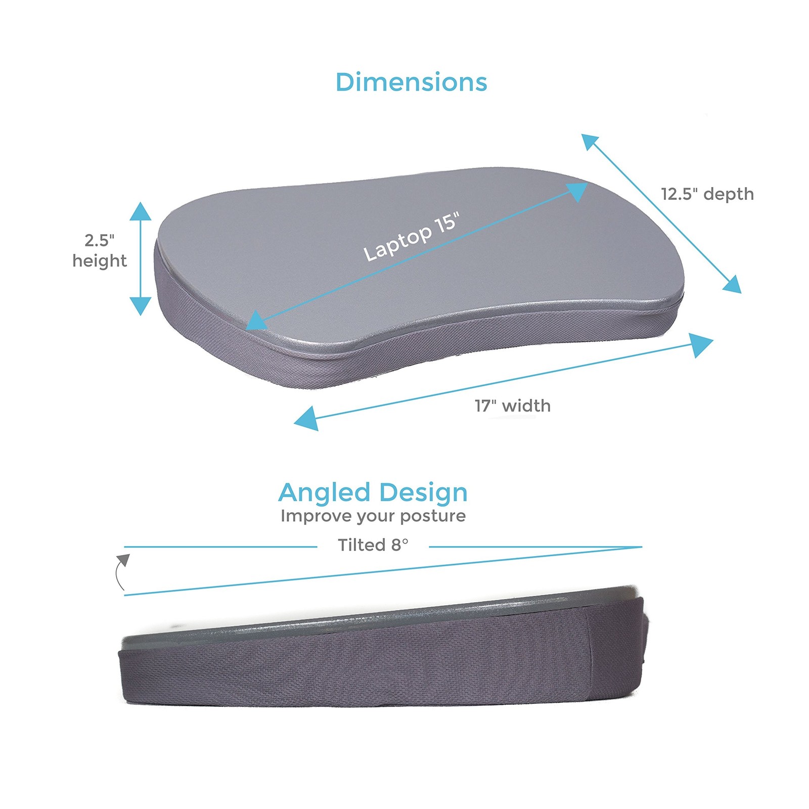 Sofia + Sam Mini Lap Desk with Memory Foam Cushion | Handle | Fits Laptops Up...