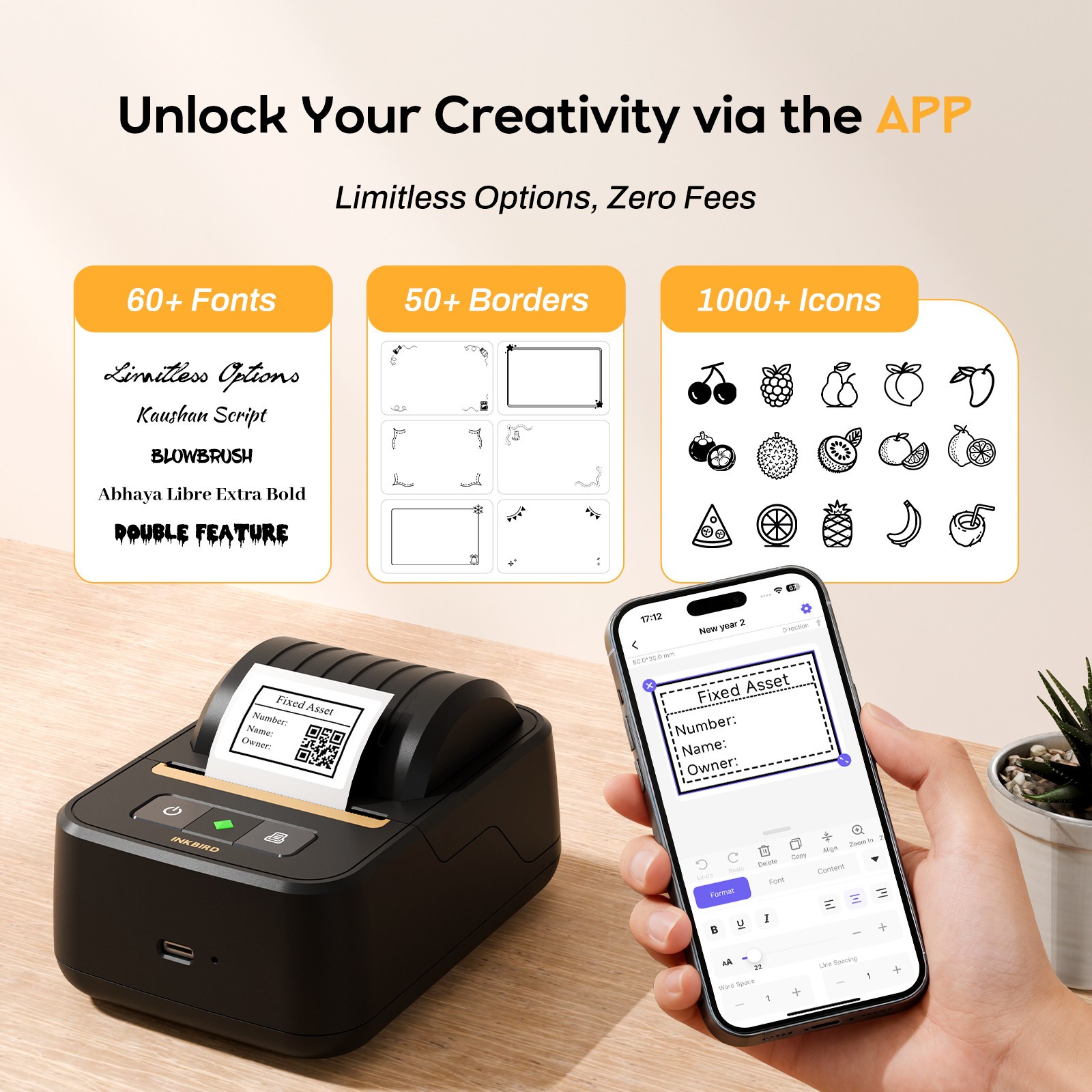 Wireless Label Maker Machine Thermal Label Printer Sticker Printer School Office