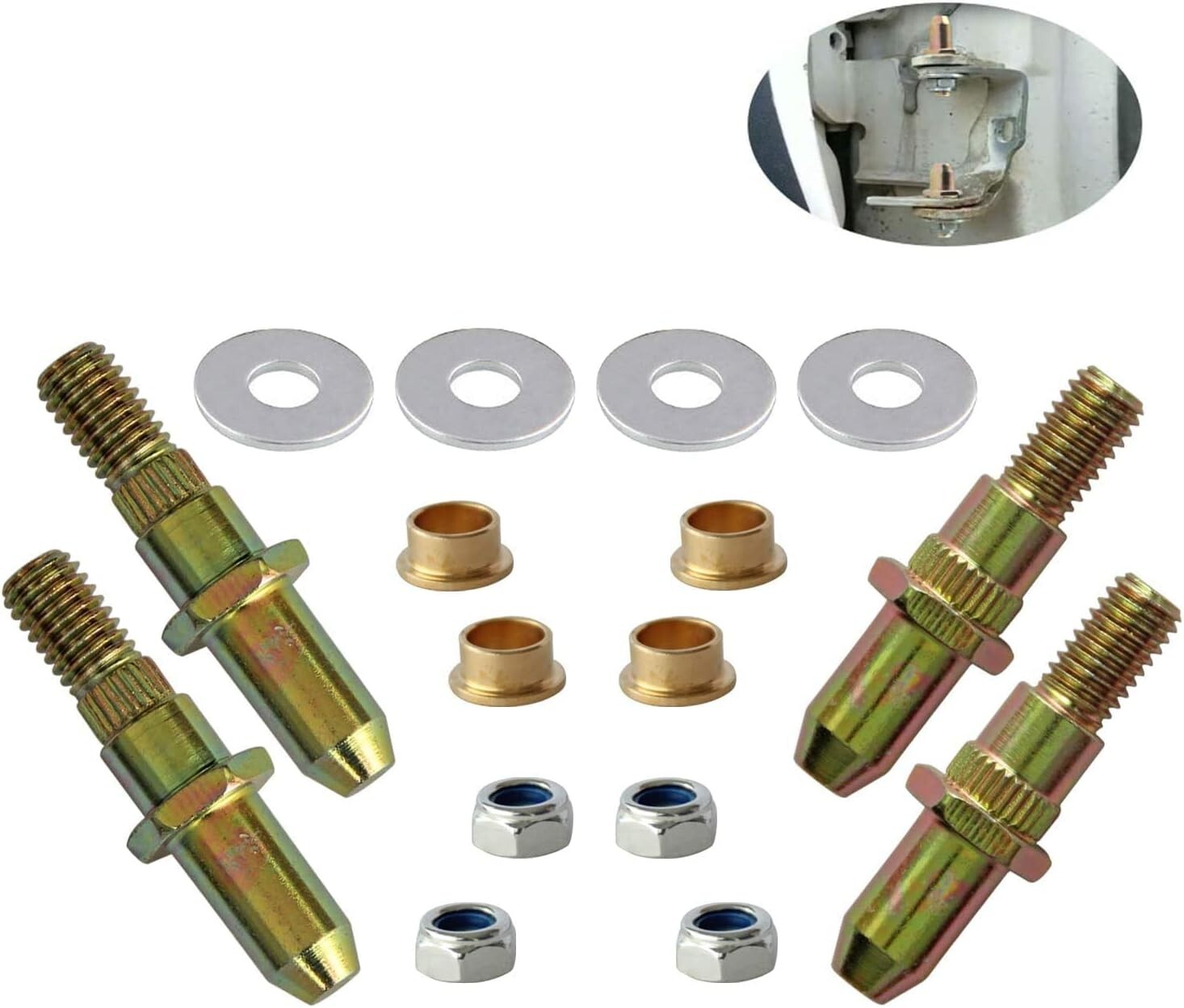 Door Hinge Pin and Bushing Repair Kits Compatible with Chevy GMC 1999-2007