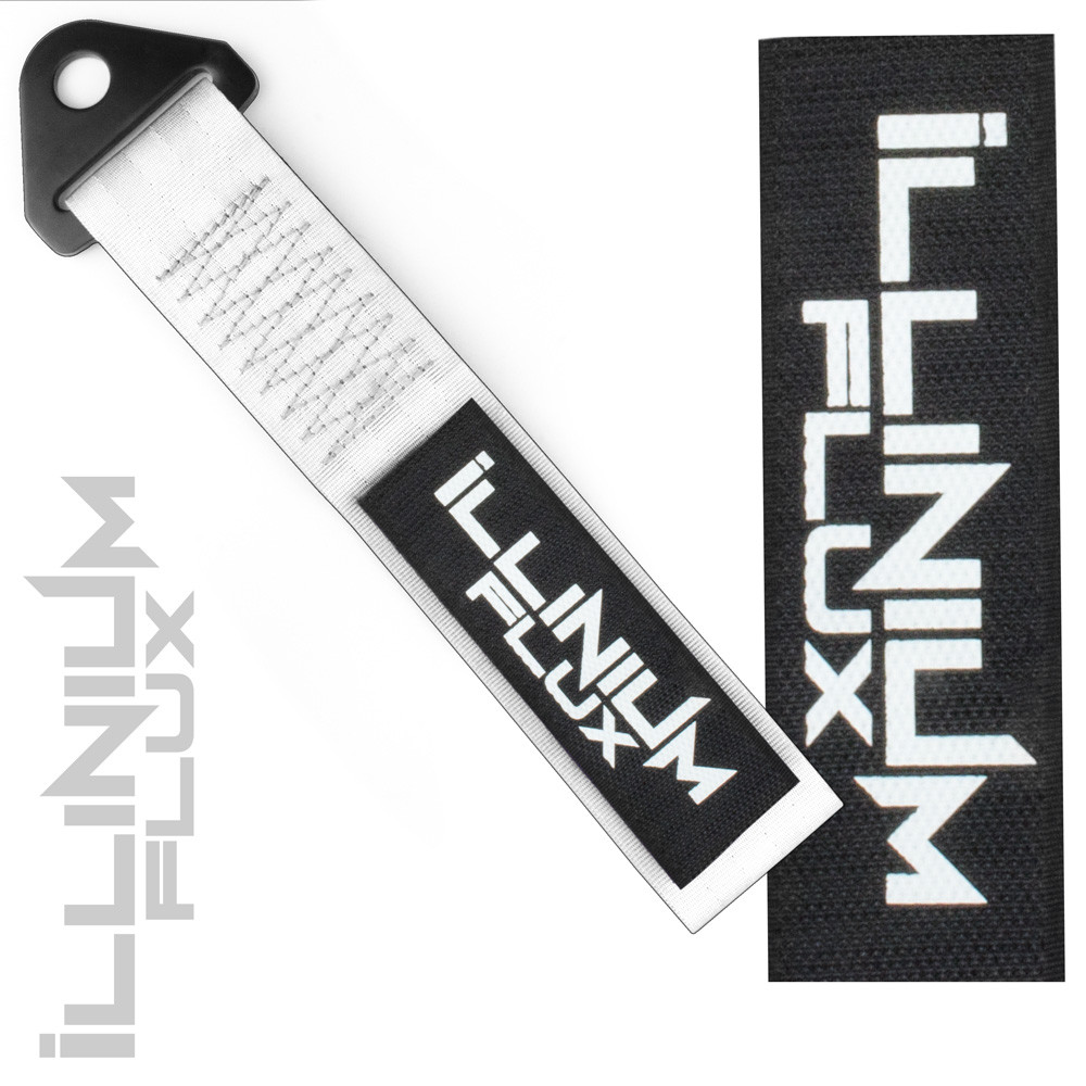ILLINIUM FLUX WHITE HIGH STRENGTH RACING TOW STRAP BADGE PATCH  P13