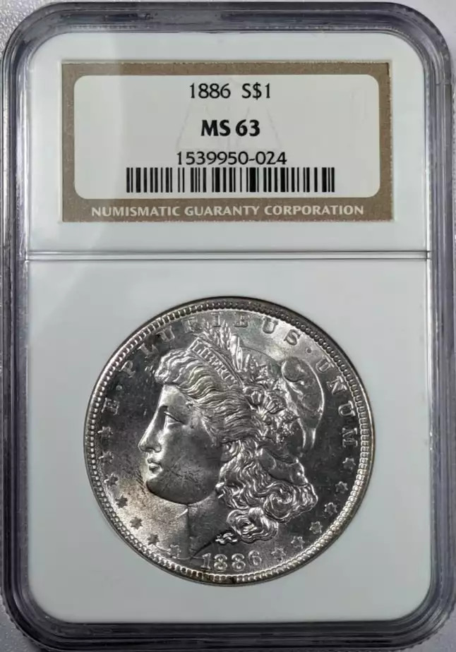 1886 P Morgan Silver Dollar NGC MS-63