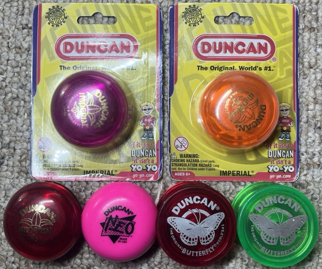 Lot of Six (6) New & Used Duncan Yoyos - Imperial, Neo, Butterfly - Two Sealed!